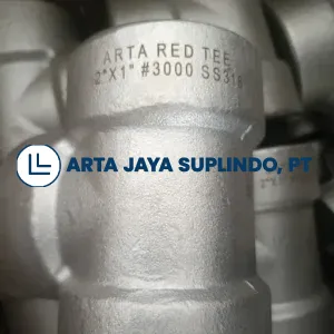 Jual TEE Reducer SS316 Class 3000 NPT & SW 1.2