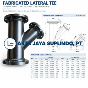 Jual Lateral Tee 45 Degree Flange Custom 1.6.